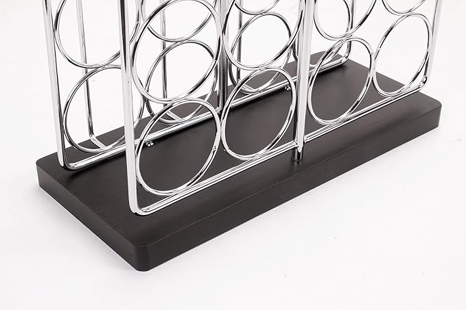 Orii 20 Jar Chrome Wire Spice Rack with Bamboo Base | Includes Silicone Funnel | 160 Preprinted + 20 Blank Spice Labels Included | Compact and Minimalistic Kitchen Pantry Spice Organizer Rack
