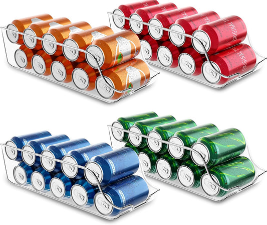 Utopia Kitchen - Can Organizer For Pantry - Soda Can Organizer For Refrigerator or Fridge Organizers and Storage - Can Storage Organizer Pantry, & Freezer Kitchen Organization - (Clear, Pack of 4)