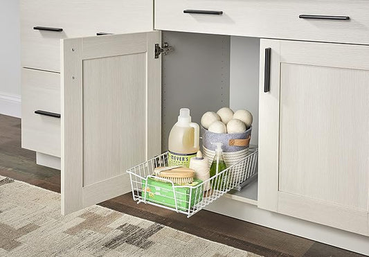 ClosetMaid 11 in. Pull Out Cabinet Organizer, Heavy Duty, Slide Out Pantry Shelves Drawers for Kitchen, Bathroom, White