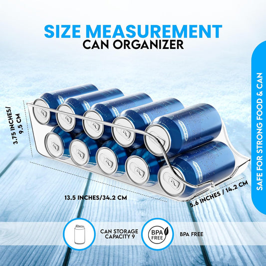 Utopia Kitchen - Can Organizer For Pantry - Soda Can Organizer For Refrigerator or Fridge Organizers and Storage - Can Storage Organizer Pantry, & Freezer Kitchen Organization - (Clear, Pack of 4)