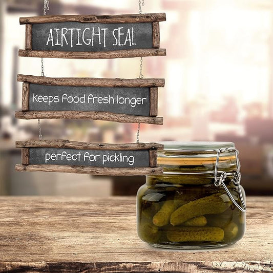 Galashield Glass Jars with Lids 16 oz Food Storage Jars with Airtight Lids Leak Proof Glass Canisters Kitchen Jars