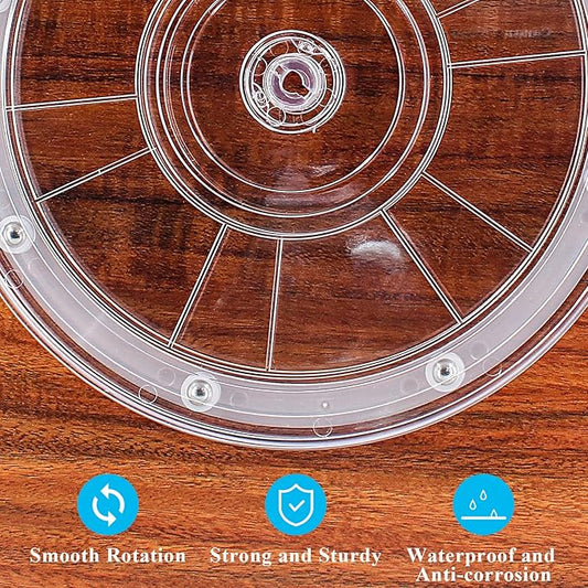 Jersvims 2Pcs 6 Inch Acrylic Turntable Platter, Transparent Turntable Organizer Round Rotating Plate for Kitchen Pantry Cabinet Desk Rack Spice Cake Cookie Decorating