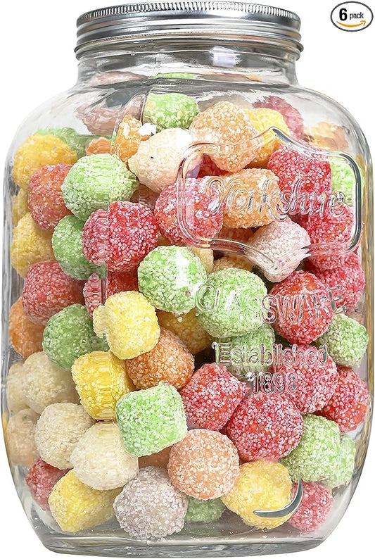 Hyperspace Large Capacity Mason Jar, 1 Gallon Wide Mouth Glass Cookie Jar, Food Container with Screw-on Metal Lid (6PCS, Whole Case)