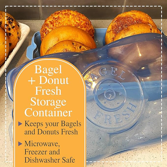 Touch Up Cup Bagel Fresh, Donut and Muffin Holder Container Storage Keeper Saver, Airtight and Reusable, BPA-Free, Holds 6 Bagels, 6 Donuts and 6 Muffins, As Seen On Shark Tank Products