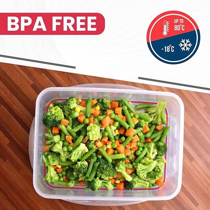 Utopia Kitchen Plastic Food Storage Container Set with Airtight Lids - 24 Pieces (12 Containers & 12 Snap Lids)- Reusable & Leftover Lunch Boxes - Leak Proof & Microwave Safe