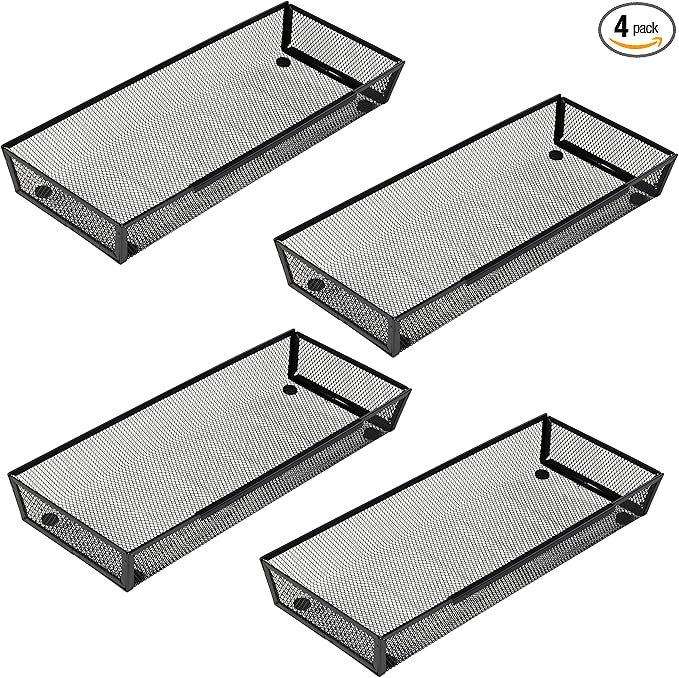 ihomecooker Mesh Tray Silverware Drawer Organizer Utensil Cutlery Tray Office Supplies Organizer for Flatware, Knives,Home,Office, School,Bedroom 15X6'' Black