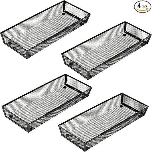 ihomecooker Mesh Tray Silverware Drawer Organizer Utensil Cutlery Tray Office Supplies Organizer for Flatware, Knives,Home,Office, School,Bedroom 15X6'' Black