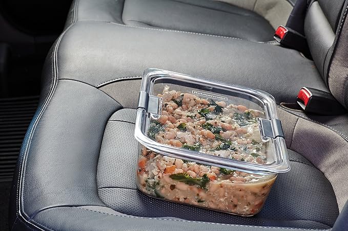 Rubbermaid Brilliance Food Storage Container, Large, 9.6 Cup, Clear 2024351 (Pack of 2)