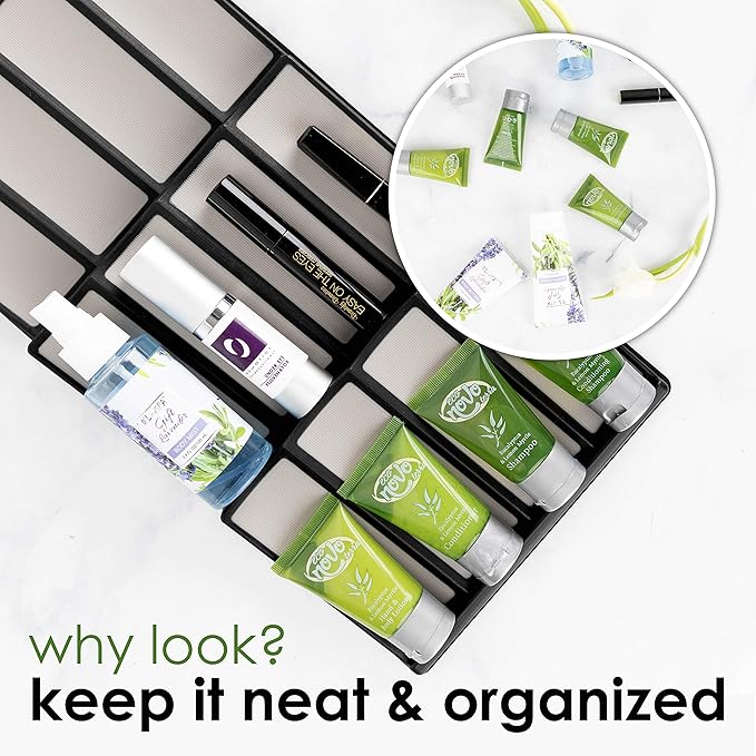 Spice Drawer Organizer | 3 Tier Kitchen Spice Rack Organizer for Drawer | Non-Skid storage Tray