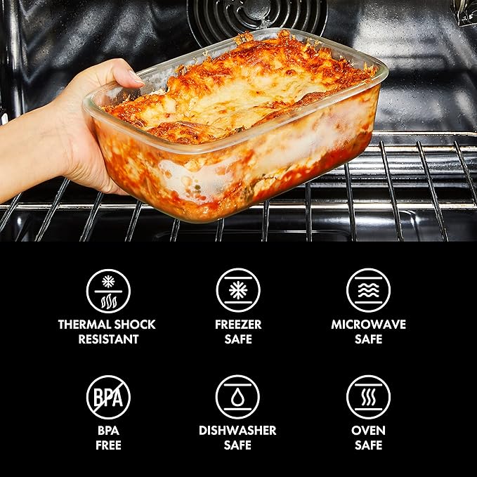 OXO Good Grips 3.5 Cup Smart Seal Glass Rectangle Food Storage Container, Clear
