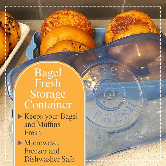 Touch Up Cup Bagel Fresh Holder Container Bread Storage Keeper Saver, Airtight and Reusable, BPA-Free, As Seen On Shark Tank Products, Pack of 2, Holds 12 Bagels