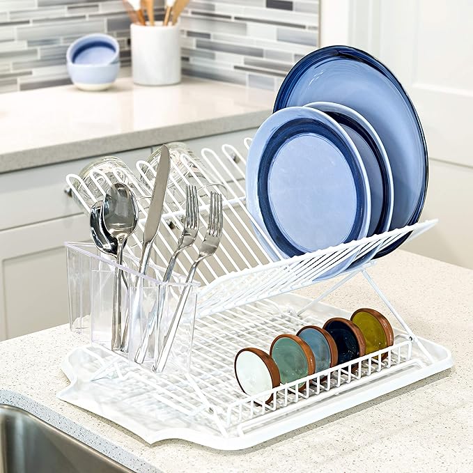Cutlery Holder (Clear) (4.5"H x 7.75"W x 2.25"D)