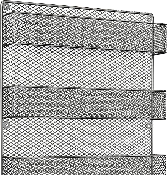 Spice Rack Organizer - Space-Saving Wall-Mount 5-Tier Wire Shelves for Pantry or Cabinets - Kitchen Organization and Storage by Home-Complete (Black)
