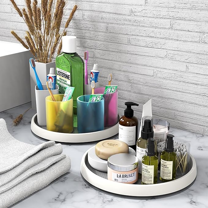 1 Pack Lazy Susan Organizer for Cabinet, Upgraded 10" Clear Lazy Susan Turntable, Rotating Lazy Susan Spice Storage for Kitchen, Pantry, Refrigerator, Bathroom, Table