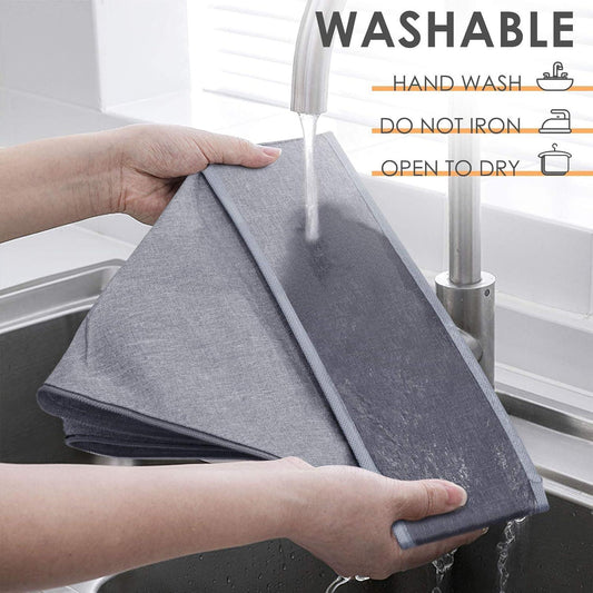 Criusia 3 Pack Sock Underwear Organizer Dividers, 64 Cell Drawer Fabric Foldable Cabinet Closet Storage Boxes for Storing Socks, Underwear, Ties (16+24+24 Cell, Gray)